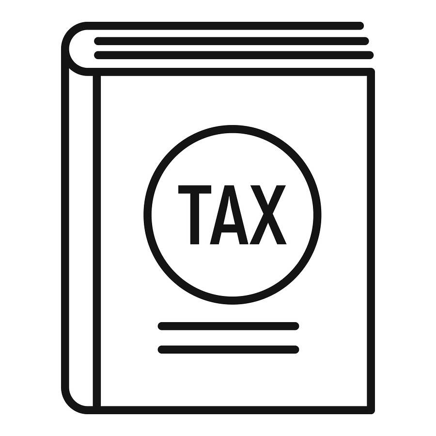 Tax Book Icon. Outline Tax Book Vector Icon For Web Design Isola