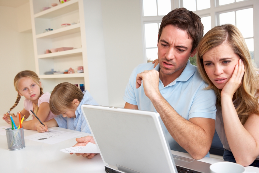 family finance laptop