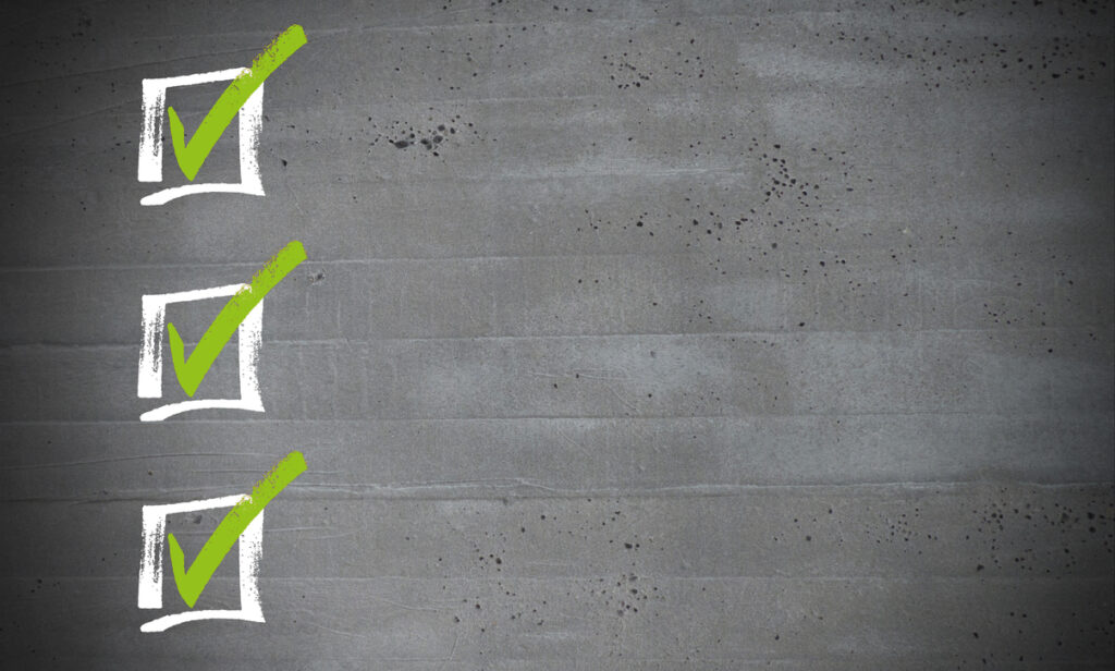 Checklist on concrete concept