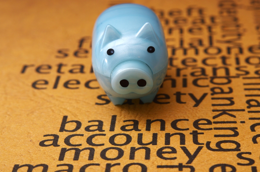 Piggy bank on balance account money