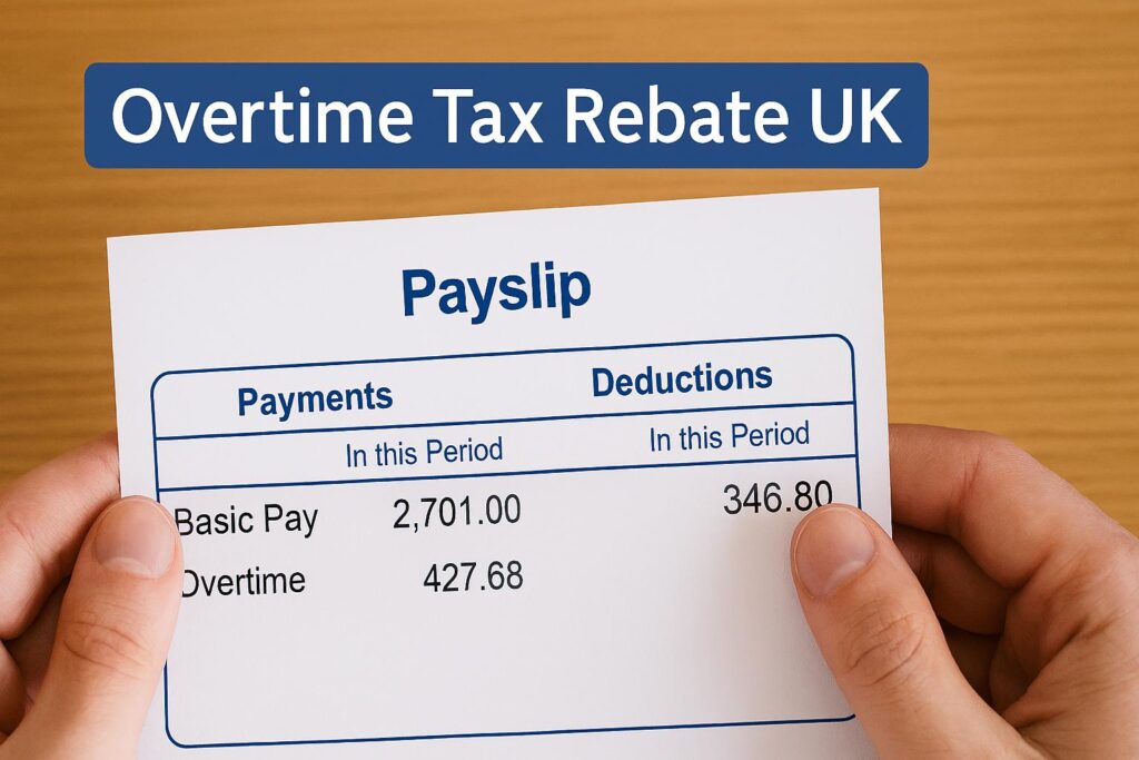 overtime tax rebate UK employee checking payslip tax deduction